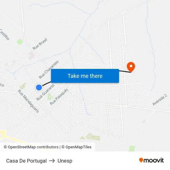 Casa De Portugal to Unesp map