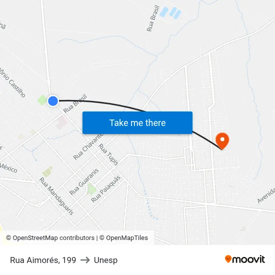 Rua Aimorés, 199 to Unesp map