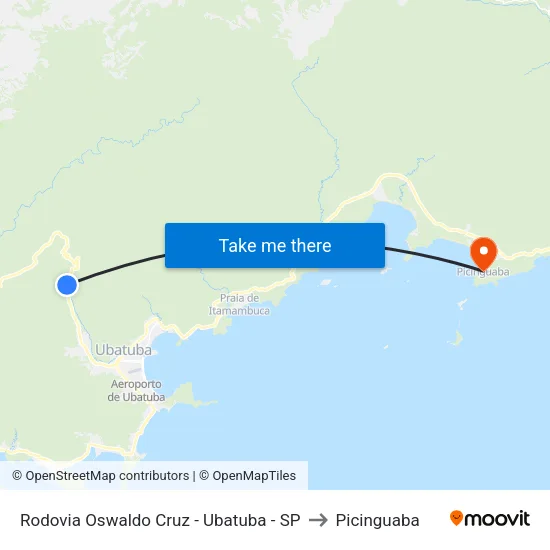 Rodovia Oswaldo Cruz -  Ubatuba - SP to Picinguaba map