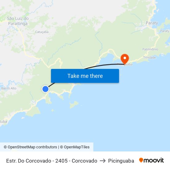 Estr. Do Corcovado -  2405 - Corcovado to Picinguaba map