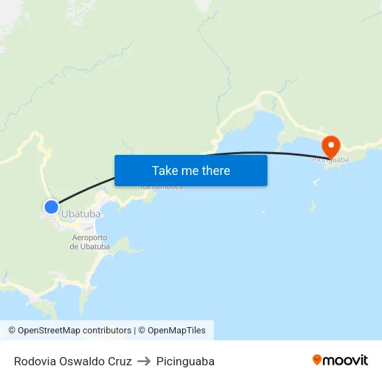 Rodovia Oswaldo Cruz to Picinguaba map