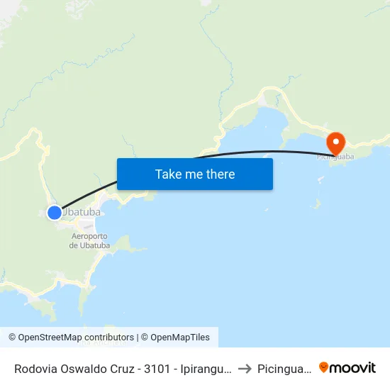 Rodovia Oswaldo Cruz -  3101 - Ipiranguinha to Picinguaba map