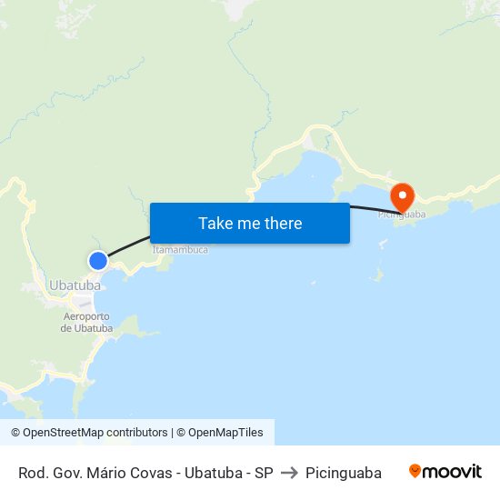 Rod. Gov. Mário Covas -  Ubatuba - SP to Picinguaba map