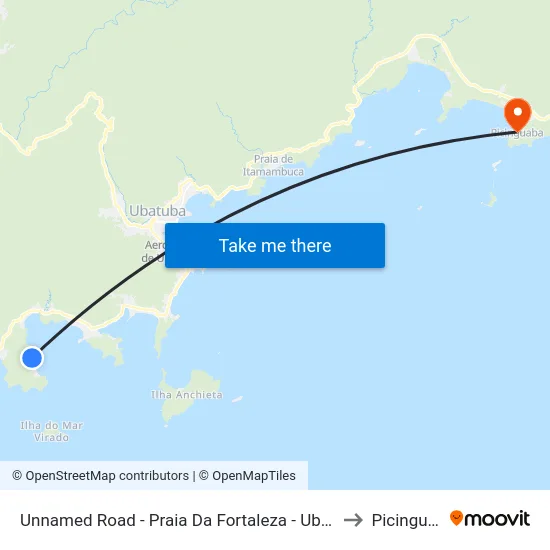 Unnamed Road - Praia Da Fortaleza -  Ubatuba - SP to Picinguaba map