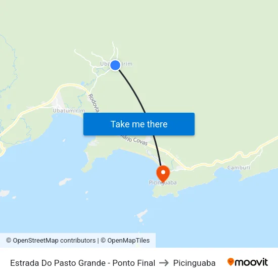 Estrada Do Pasto Grande - Ponto Final to Picinguaba map