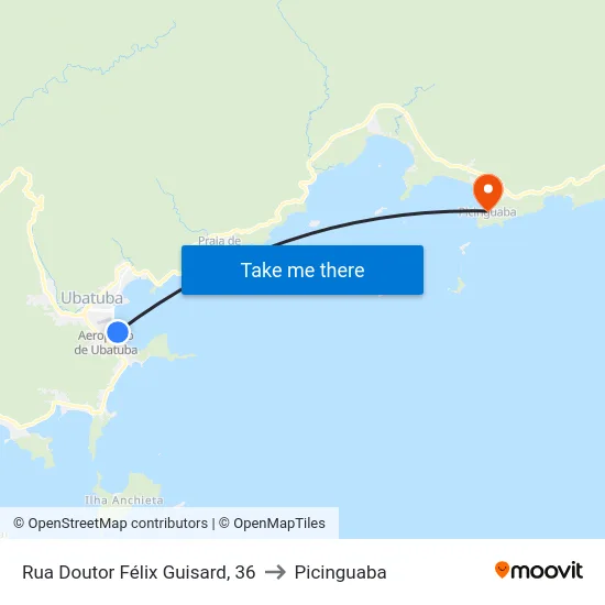 Rua Doutor Félix Guisard, 36 to Picinguaba map