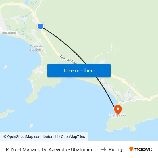 R. Noel Mariano De Azevedo - Ubatumirim -  Ubatuba - SP to Picinguaba map
