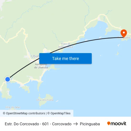 Estr. Do Corcovado -  601 - Corcovado to Picinguaba map