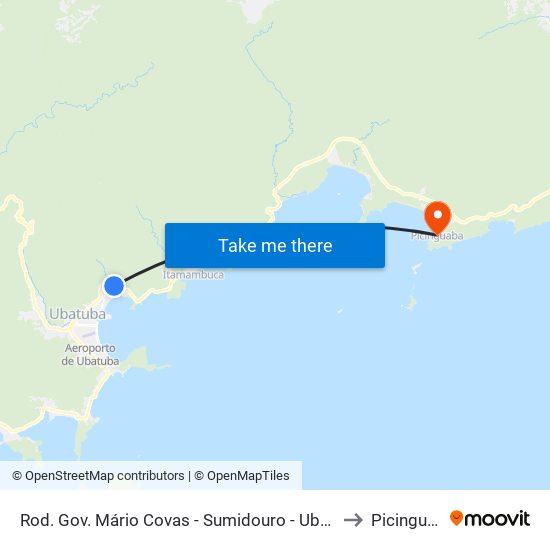 Rod. Gov. Mário Covas - Sumidouro -  Ubatuba - SP to Picinguaba map