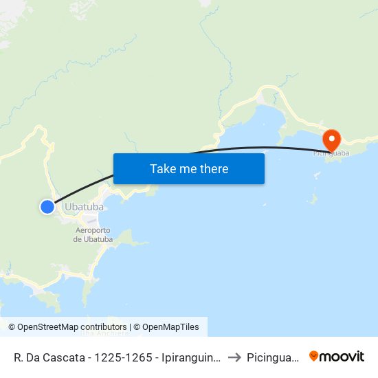 R. Da Cascata -  1225-1265 - Ipiranguinha to Picinguaba map