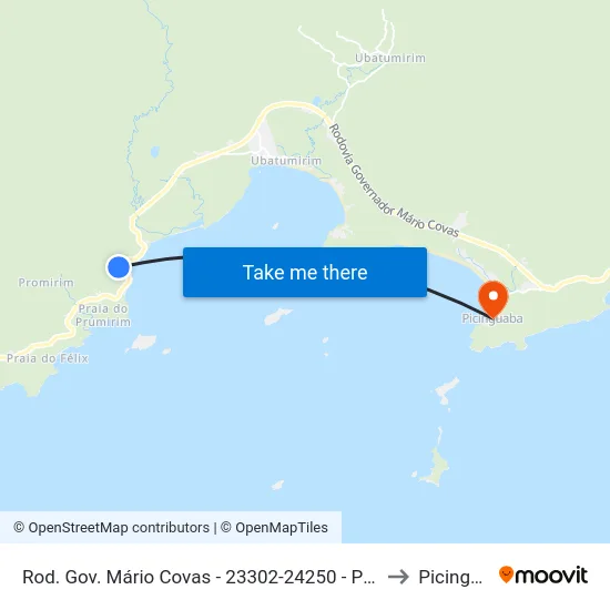 Rod. Gov. Mário Covas -  23302-24250 - Praia Do Puruba to Picinguaba map