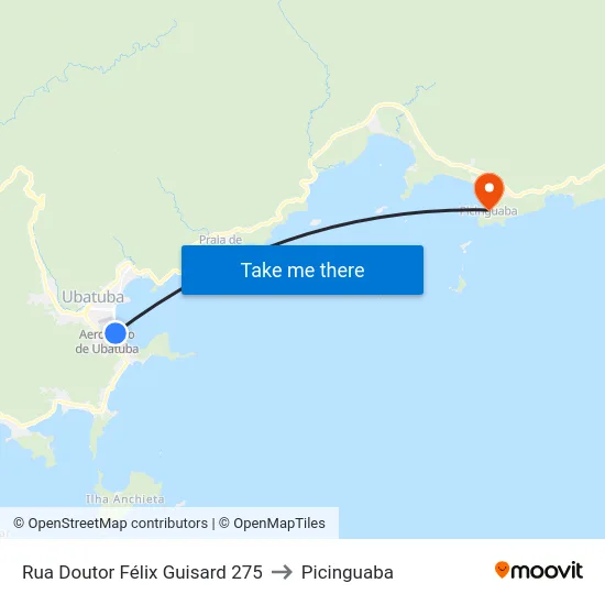 Rua Doutor Félix Guisard 275 to Picinguaba map