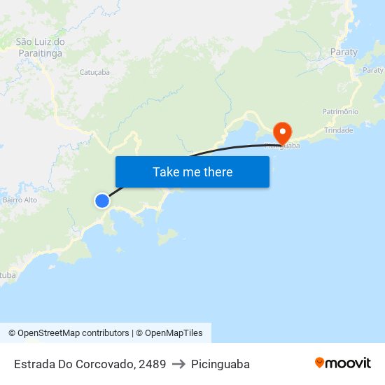 Estrada Do Corcovado, 2489 to Picinguaba map