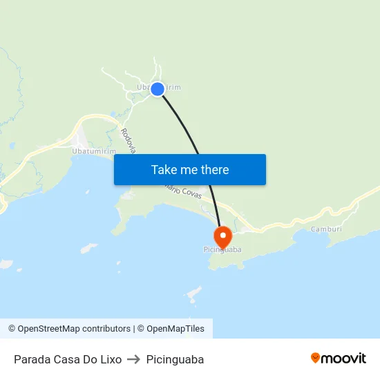 Parada Casa Do Lixo to Picinguaba map