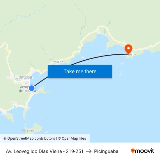 Av. Leovegildo Dias Vieira -  219-251 to Picinguaba map