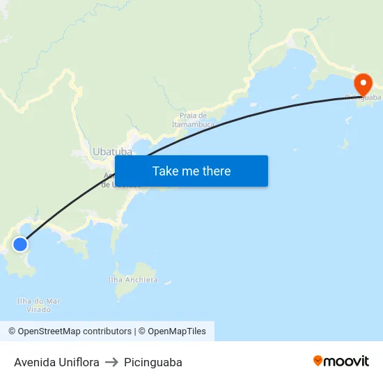 Avenida Uniflora to Picinguaba map