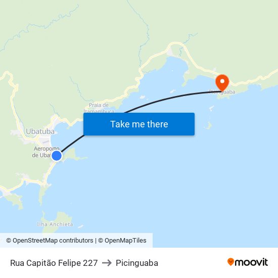 Rua Capitão Felipe 227 to Picinguaba map