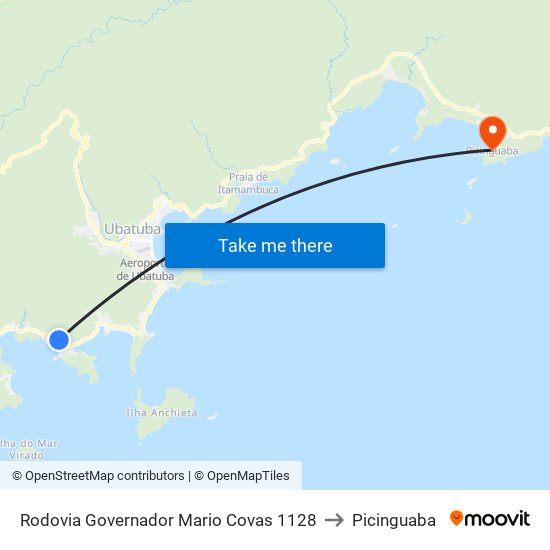 Rodovia Governador Mario Covas 1128 to Picinguaba map