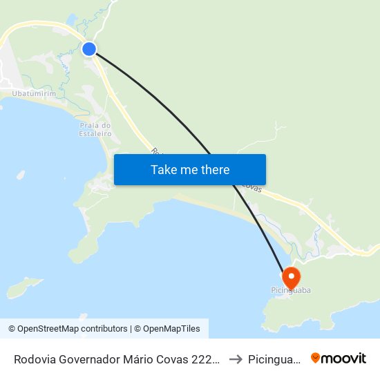 Rodovia Governador Mário Covas 22221 to Picinguaba map