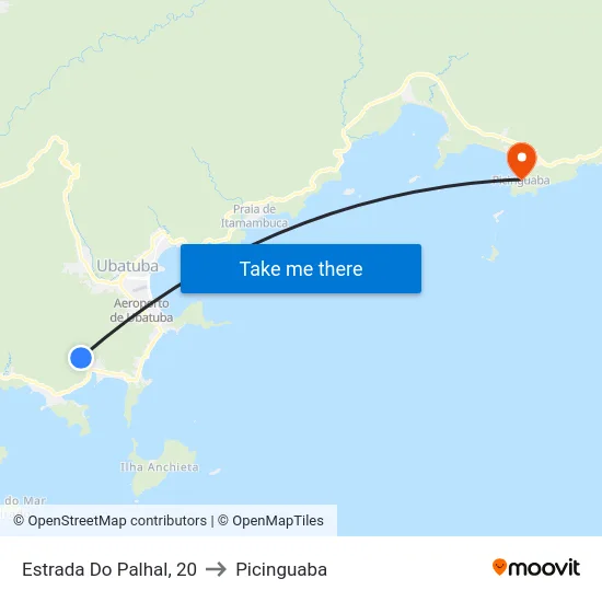 Estrada Do Palhal, 20 to Picinguaba map
