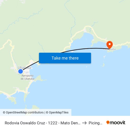 Rodovia Oswaldo Cruz -  1222 - Mato Dentro (Carolina to Picinguaba map