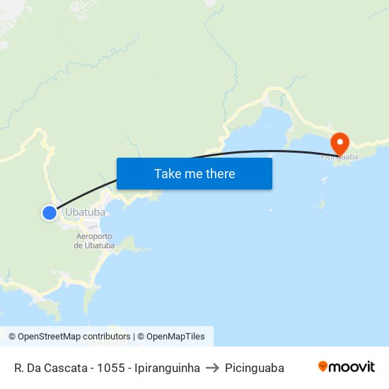 R. Da Cascata -  1055 - Ipiranguinha to Picinguaba map