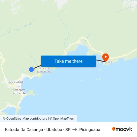 Estrada Da Casanga -  Ubatuba - SP to Picinguaba map
