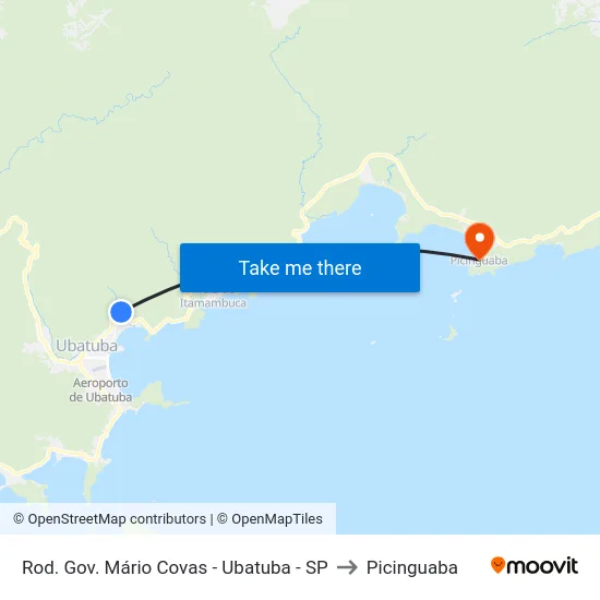 Rod. Gov. Mário Covas -  Ubatuba - SP to Picinguaba map