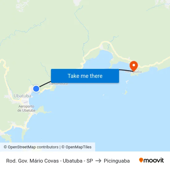 Rod. Gov. Mário Covas -  Ubatuba - SP to Picinguaba map