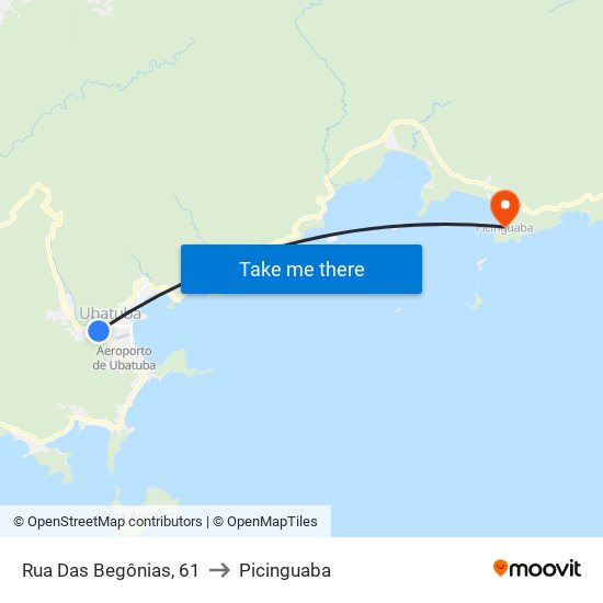 Rua Das Begônias, 61 to Picinguaba map