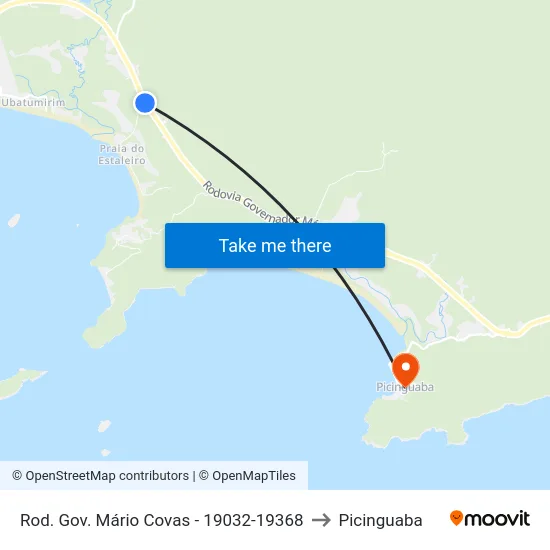 Rod. Gov. Mário Covas -  19032-19368 to Picinguaba map