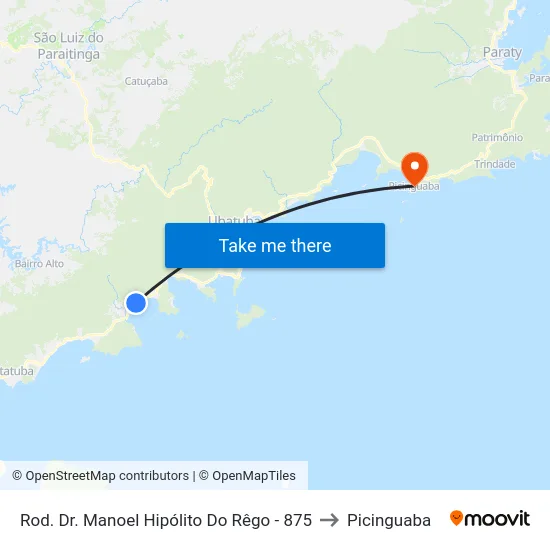 Rod. Dr. Manoel Hipólito Do Rêgo -  875 to Picinguaba map