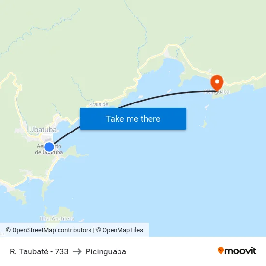 R. Taubaté -  733 to Picinguaba map