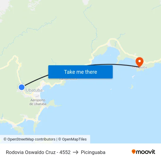 Rodovia Oswaldo Cruz -  4552 to Picinguaba map