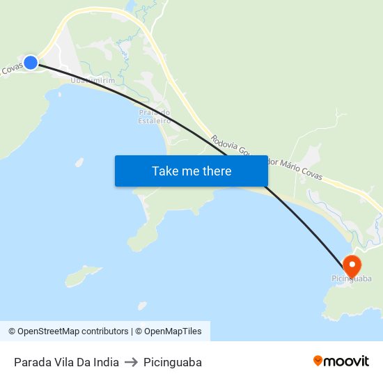 Parada Vila Da India to Picinguaba map