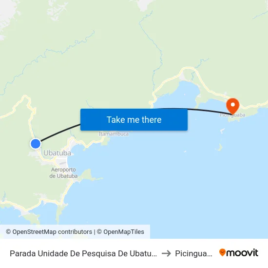 Parada Unidade De Pesquisa De Ubatuba to Picinguaba map