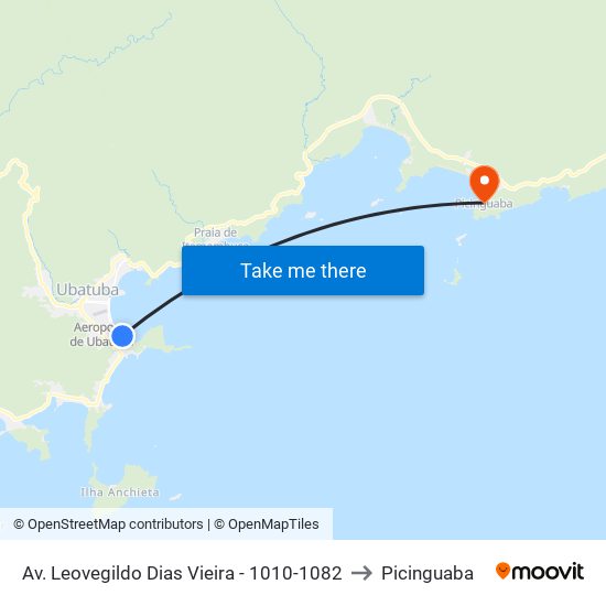 Av. Leovegildo Dias Vieira -  1010-1082 to Picinguaba map