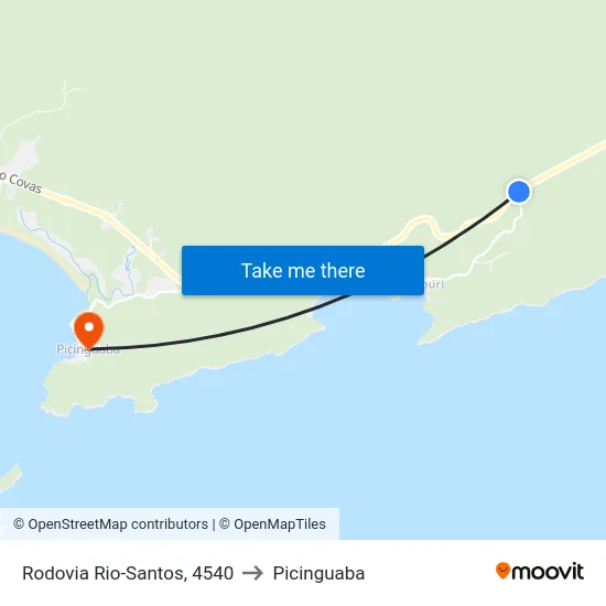 Rodovia Rio-Santos, 4540 to Picinguaba map