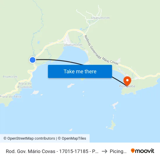 Rod. Gov. Mário Covas -  17015-17185 - Praia Do Puruba to Picinguaba map