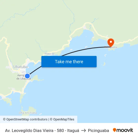 Av. Leovegildo Dias Vieira -  580 - Itaguá to Picinguaba map