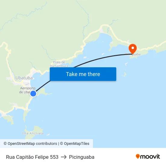 Rua Capitão Felipe 553 to Picinguaba map