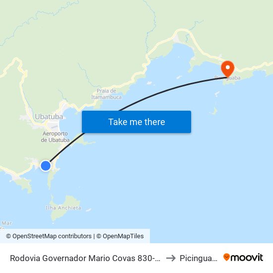 Rodovia Governador Mario Covas  830-844 to Picinguaba map