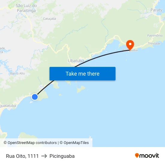 Rua Oito, 1111 to Picinguaba map
