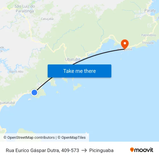 Rua Euríco Gáspar Dutra, 409-573 to Picinguaba map