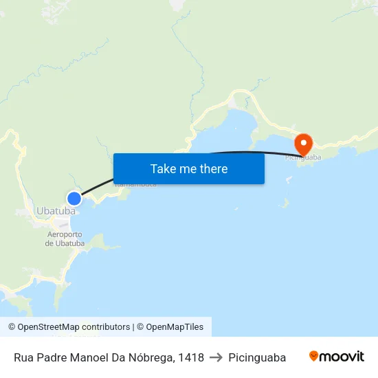 Rua Padre Manoel Da Nóbrega, 1418 to Picinguaba map