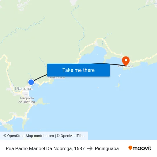 Rua Padre Manoel Da Nóbrega, 1687 to Picinguaba map