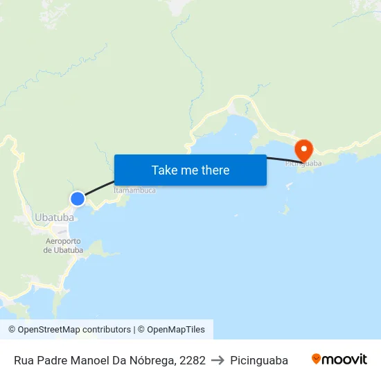 Rua Padre Manoel Da Nóbrega, 2282 to Picinguaba map