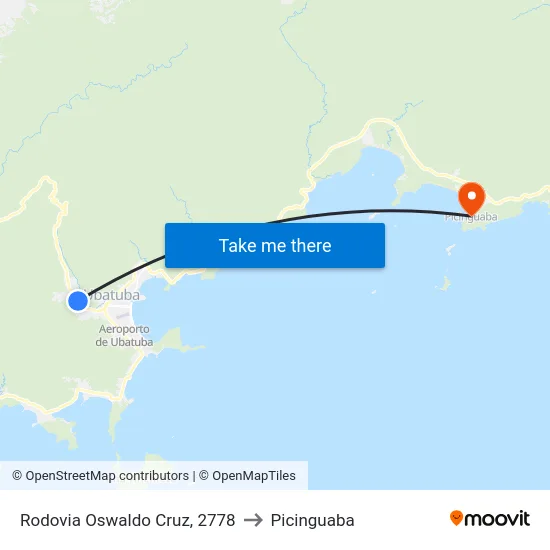 Rodovia Oswaldo Cruz, 2778 to Picinguaba map