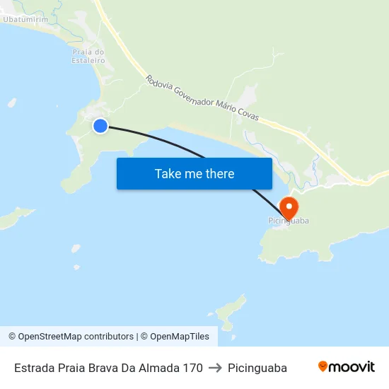 Estrada Praia Brava Da Almada 170 to Picinguaba map