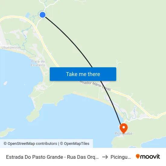 Estrada Do Pasto Grande - Rua Das Orquídeas to Picinguaba map
